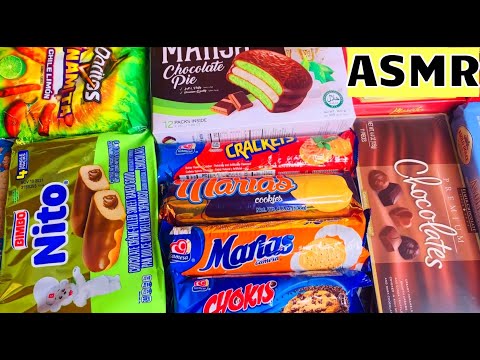 ASMR Opening Snacks Mexican Donuts Korean Pies Greek Pastry American Chips Candy Chocolate Junk Food