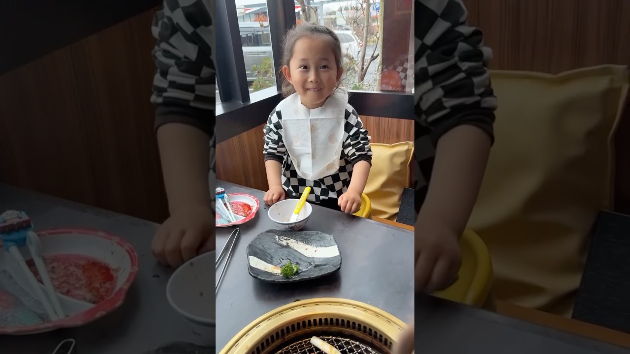 将来は消防士になるでしゅよ🚒 #るうさんパクパク #ママと焼肉デート #大食い #4歳男の子