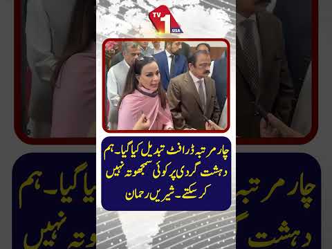 چار مرتبہ ڈرافٹ تبدیل ہوا، دہشت گردی پر سمجھوتہ نہیں کر سکتے: شیریں رحمان