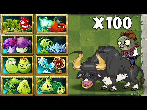 Random 30 Pair Team Plants vs 100 Rodeo Legend Zombies - Who Will Win? - PvZ 2 Challenge