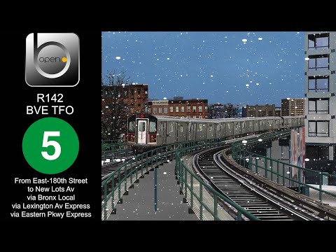 OpenBVE TFO: 2025 R142 5 Train from East-180th Street to New Lots Av