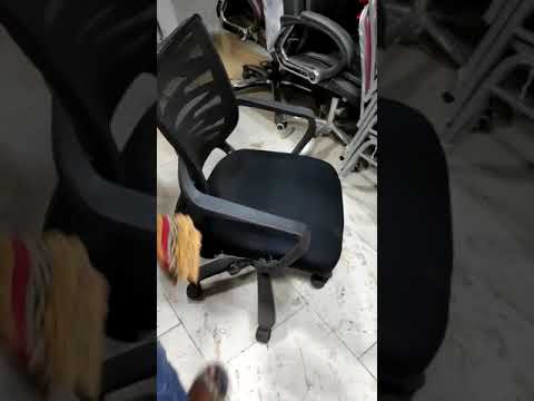 Black microfiber zig zag mesh office chair