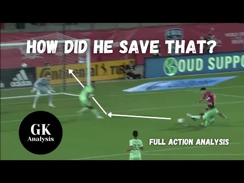 Crazy reflex save after a deflection! - Football Goalkeeper Analysis