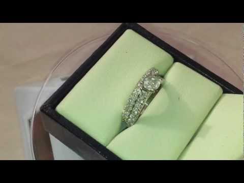 2 ct real diamond engagement ring set