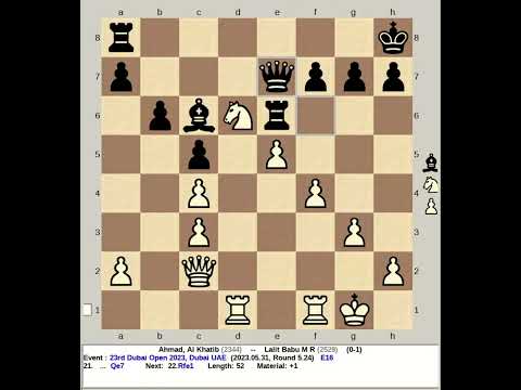 Ahmad, Al Khatib vs Lalit Babu MR | 23rd Dubai Open 2023, UAE R5.24 #chess