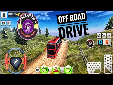 Modern Bus Simulator | Red Bus Off-Road Driving in Valley Mountains | Extreme Bus Driving Gameplay