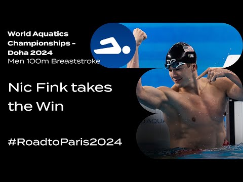 🇺🇸 Nic Fink takes the Win | 100m Breaststroke | World Aquatics Championships - Doha 2024