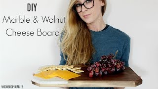 How to Make a DIY walnut and marble cheese board