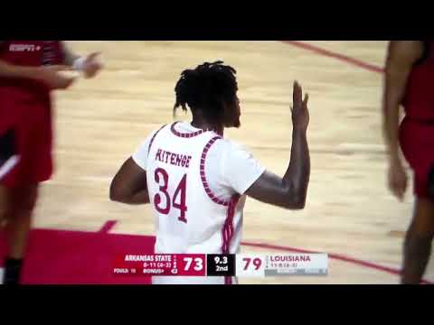 Louisiana's Hosana Kitenge fouls out vs. Arkansas State
