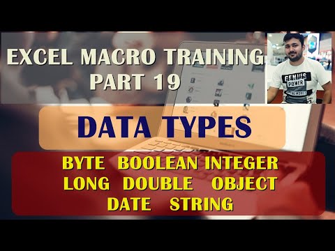 Data Types in Variable in Excel VBA - Macro - Part 19