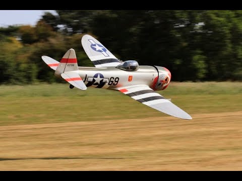 GIANT 1/4 SCALE RC P-47 THUNDERBOLT - DLE 170cc FLAT TWIN PETROL - JOHN AT STOW MARIES - 2020