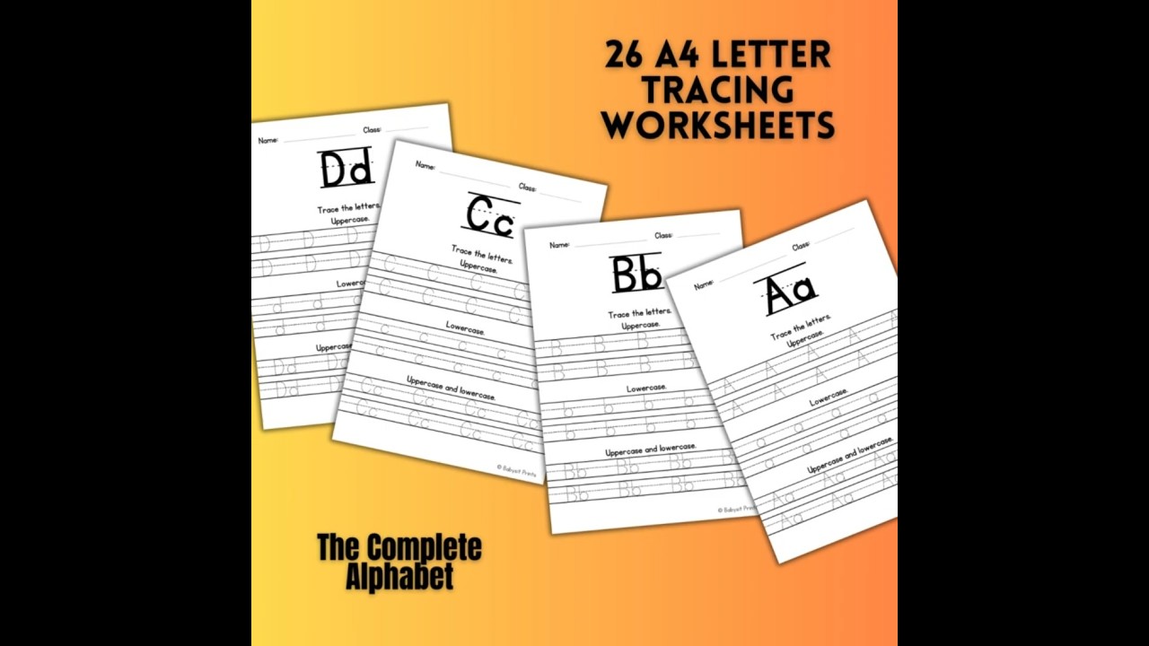 Our letter tracing worksheets, instant download & print - The letters of the alphabet A-Z.