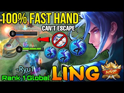 Fast Hand Combo Ling You Cant Escape Me! - Top 1 Global Ling by Ryu1 - MLBB