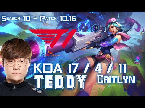 T1 Teddy CAITLYN vs EZREAL ADC - Patch 10.16 KR Ranked