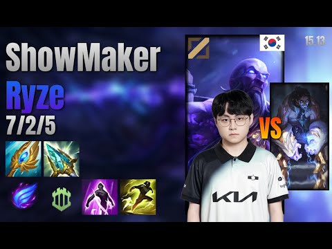 ShowMaker Mid Ryze vs Sylas lol KR solo rank Full Game 15.13 | 쇼메이커 라이즈 vs 사일러스