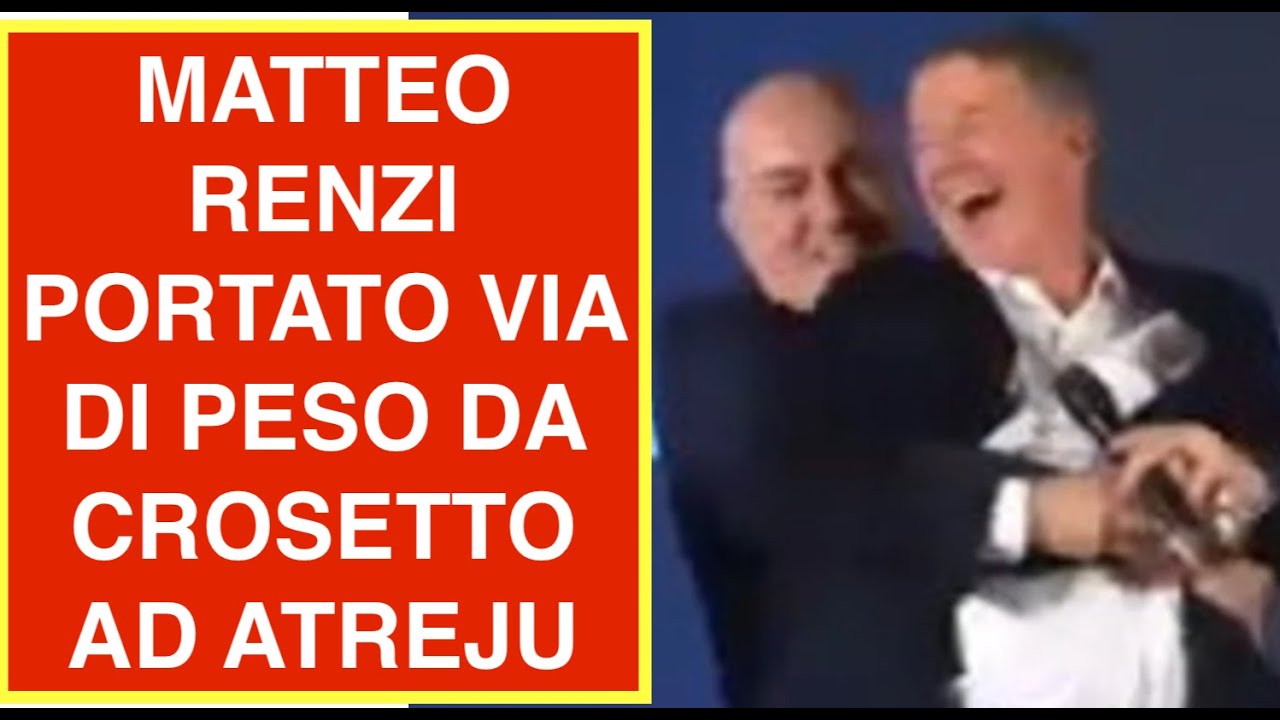 MATTEO RENZI PORTATO VIA DI PESO DA CROSETTO AD ATREJU