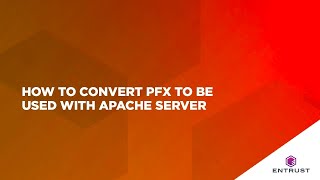How to Convert PFX to be Used with Apache Server