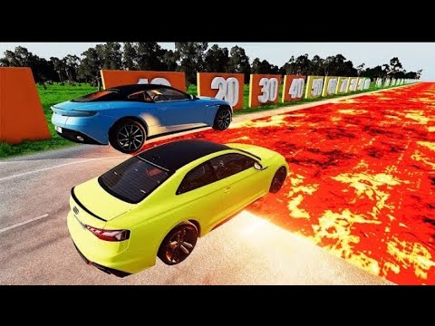 Car Vs Lava Parkour Challenge | (D)  Beamng Drive Game