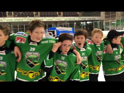 U-14 DP 25.3.2018 HK Olimpija - HD Hidria Jesenice 4:4, veselje po tekmi
