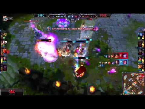 EU LCS 2014: Spring W6D1 SHC vs FNC | SHC MrRalleZ nice Draven's ult