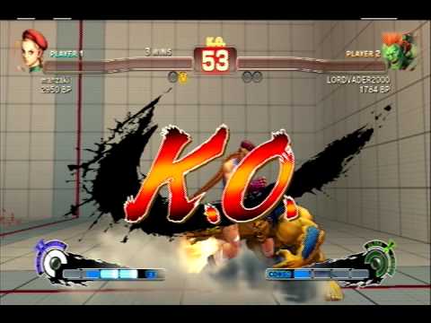 Super Street Fighter 4 - LORDVADER2000 (Blanka) vs. manzaki (Cammy) (PSN BATTLES)