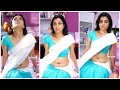 Nisha Agarwal Hot Kajal Agarwal Sister Navel Saree Slowmo