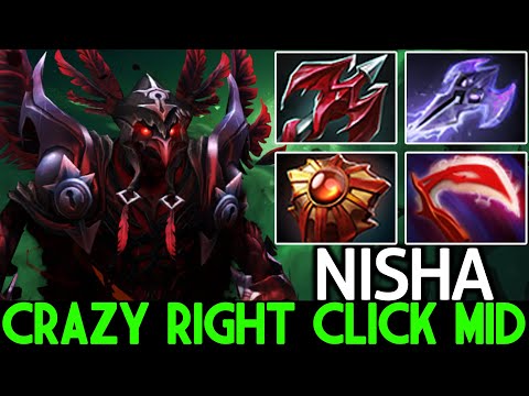 NISHA [Shadow Fiend] Crazy Right Click with Aggressive Build Dota 2