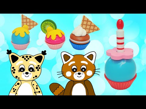 Pukkins och Lotass gör roliga muffins - Lek och lär dig färger - Lek med oss