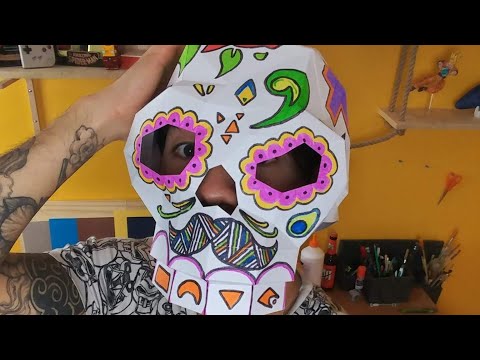 Halloween Papercraft Dia de los Muertos - Crâne Mexicain en Papier - Tutoriel avec LaForge Fontenay