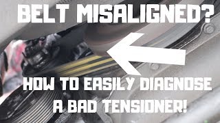 Serpentine Belt Misaligned on pulley? How to easily diagnose a bad tensioner. 94-02 Cummins