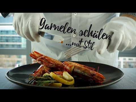 So isst man Garnelen in Schale mit Messer und Gabel. Gourmondo So geht das.