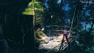 Build a shelter on top of the mountain, cook and spend the night../Life in the mountains