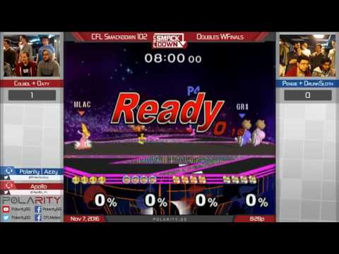 CFL Smackdown 102 Melee - Colbol + Oaty vs Drunksloth + Pengie - Doubles Winners Finals