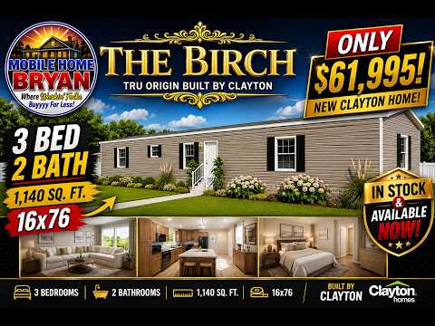 🏡 The Birch | NEW 3 Bed 2 Bath Single Wide by Clayton | Only $61,995 | Mobile Home Tour