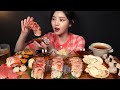 SUB Lobster Tail Sashimi With Grilled Butter Scallop Sushi Mukbang Asmr Eating Sounds
