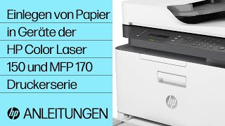 Einlegen von Papier in Geräte der HP Color Laser 150 und MFP 170 Druckerserie