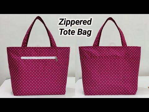 DIY Zippered Shopping bag with 5 Pockets | Easy Sewing Tutorial | Tote Bag | Cloth bag making | Bags