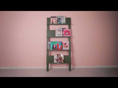 MaximaVida wandrek Jamie olijfgroen boekenrek - tijdschriftenrek - 180 x 80 cm