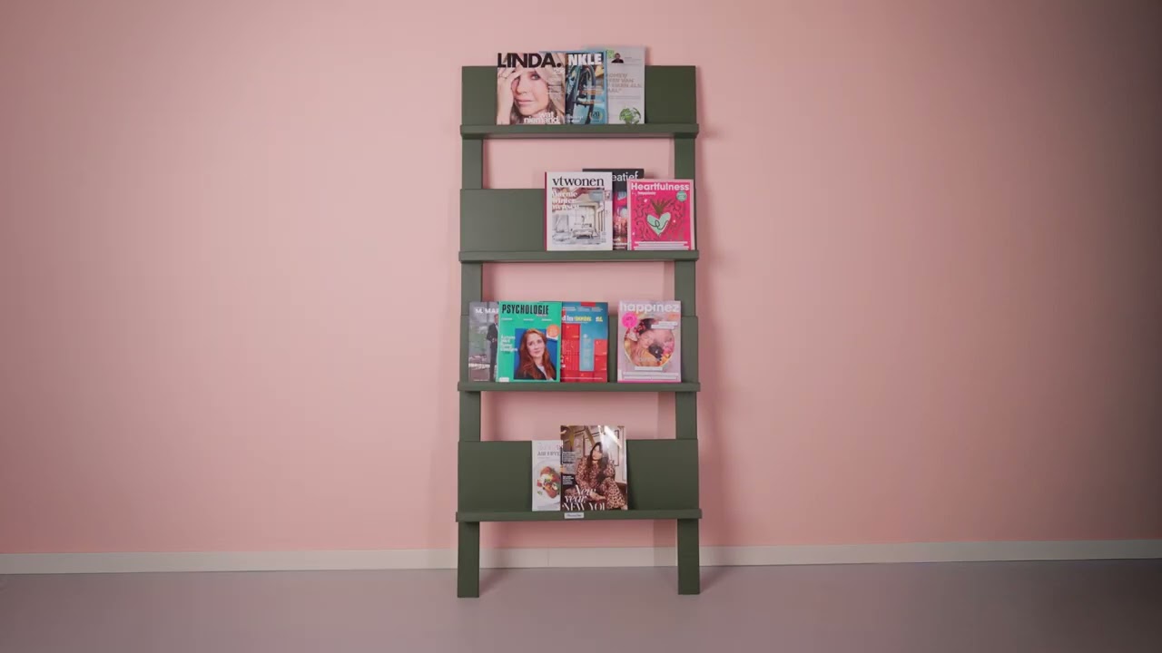 MaximaVida wandrek Jamie zwart- boekenrek- tijdschriftenrek- 180 x 80 cm