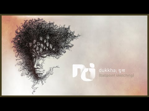 "Dukkha/दुःख/苦谛" |ballpoint pen sketching|-timelapse