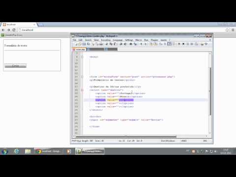 016 Processar dados do formulário Elementos Select e Option