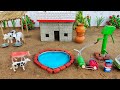 DIY How To Make Cow Shed House Of Animals Horse House Cow Shed Mini Hand Pump 02