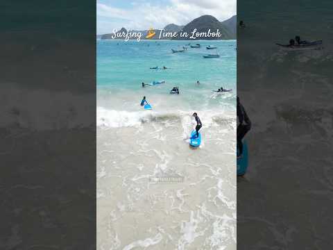 Surfing in selong belanak beach Lombok #travel #beachvibes #surf #chill #beachywaves #sandsbeach