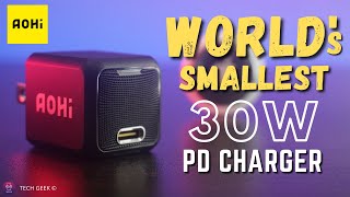 World's Smallest 30W 🔋 PD charger from AOHI | MAGCUBE 30W PD Fast Charger. Unboxing - Review - Test.