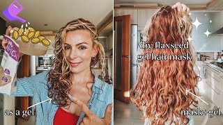 ✨ diy flaxseed gel hair mask ~ for hair growth, shine and soft waves...apparently? does it work? 🤔
