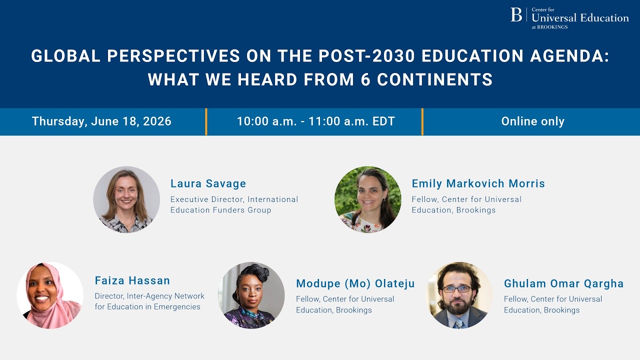 Global perspectives on the post-2030 education agenda: What we heard from 6 continents