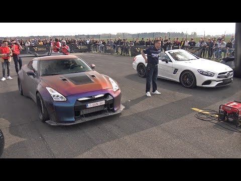 Liberty Walk Nissan GT-R R35 w/ Armytrix Exhaust vs SL63 AMG