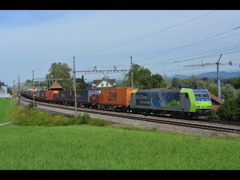 Bahnverkehr auf der Südbahn am 25.08.20 – "Lötschbergumleiter in Oberrüti und Sins"