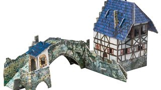 UMBUM - most- średniowieczne miasto zabawki dla dzieci z kartonu  -puzzle 3d