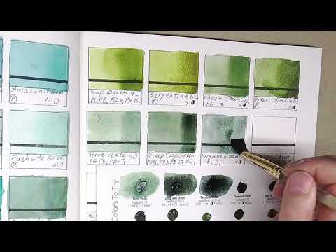 Daniel Smith Watercolor: Testing Greens with Dot Card (Part 2)